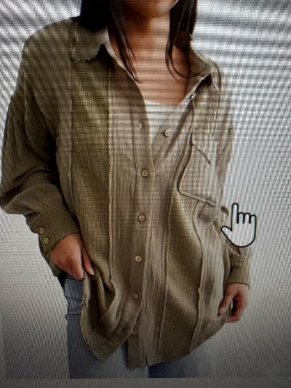 BKE Piece Waffle Knit Boyfriend Shirt.